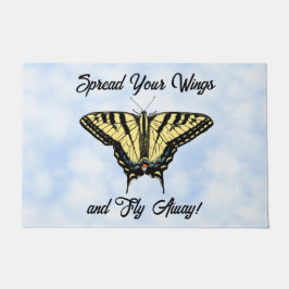 Yellow Swallowtail Butterfly Blue Sky Personalized Fußmatte