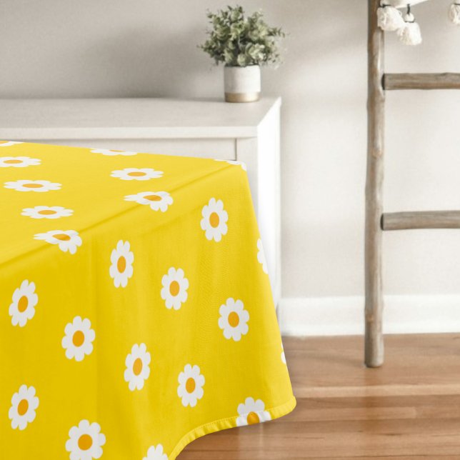 Yellow tablecloth with daisies  tischdecke (Von Creator hochgeladen)