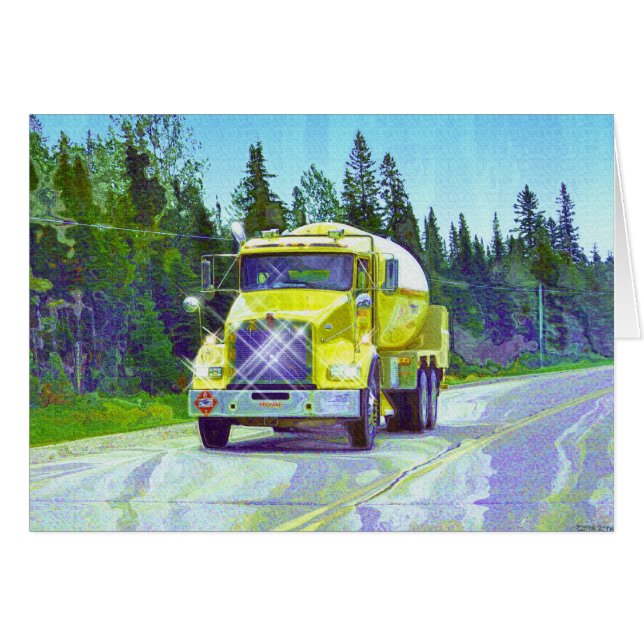YELLOW TANKER TRUCK BIG RIG TRUCKERS Cards (Vorderseite (Horizontal))