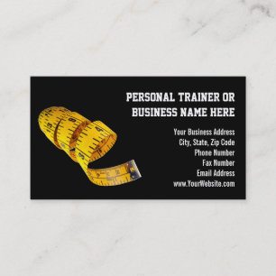 Yellow Tape Measure Personal Trainer Gewichtsverlu Visitenkarte
