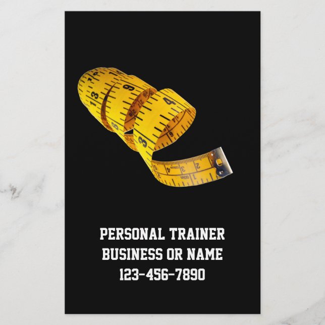 Yellow Tape Measure Personal Trainer Weight Flyer (Vorne)
