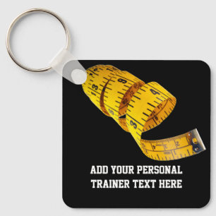 Yellow Tape Measure Personal Trainer Weight Schlüsselanhänger