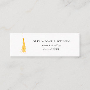 Yellow Tassel Abschluss Name Card Mini Visitenkarte