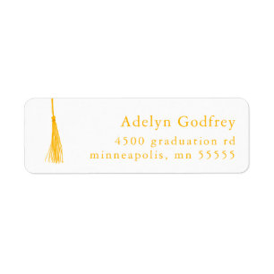 Yellow Tassel Abschluss Rücksendeadresse
