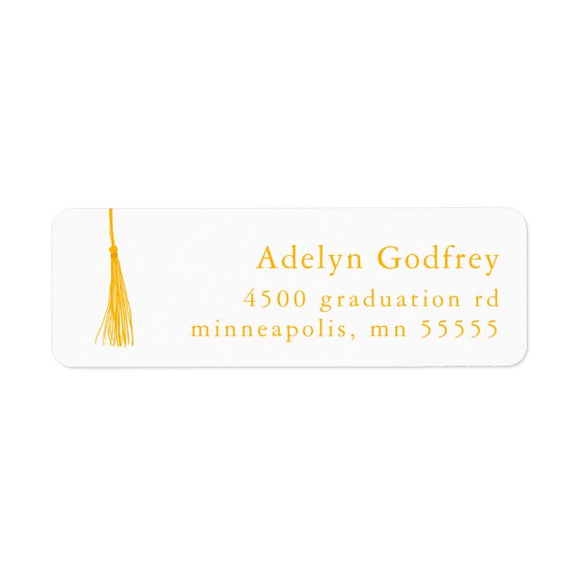 Yellow Tassel Abschluss Rücksendeadresse (Vorne)