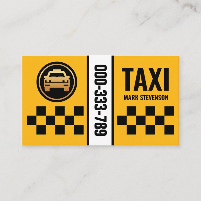 Yellow Taxi Boxes Chauffeur Visitenkarte (Vorderseite)