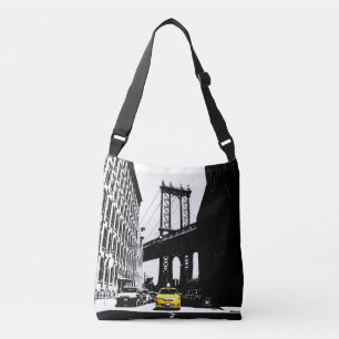 Yellow Taxi Brooklyn Nyc New York City Black Tragetaschen Mit Langen Trägern