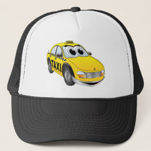Yellow Taxi Cab Cartoon Truckerkappe