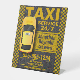 Yellow Taxi Cab Driver Service Sockelschild
