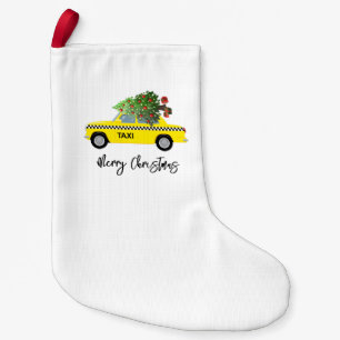 Yellow Taxi Cab Frohe Weihnachtsbaumdekoration Kleiner Weihnachtsstrumpf