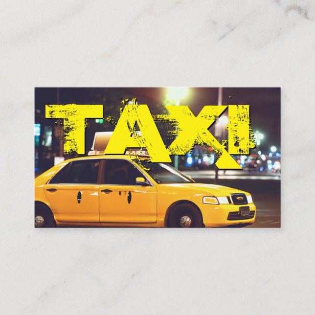 Yellow TAXI City Lights Taxifahrer Visitenkarte (Vorderseite)