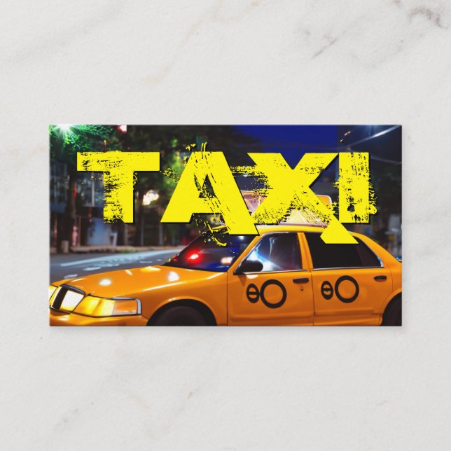 Yellow TAXI City Lights Taxifahrer Visitenkarte (Vorderseite)