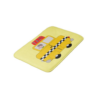 Yellow Taxi Design Badematte