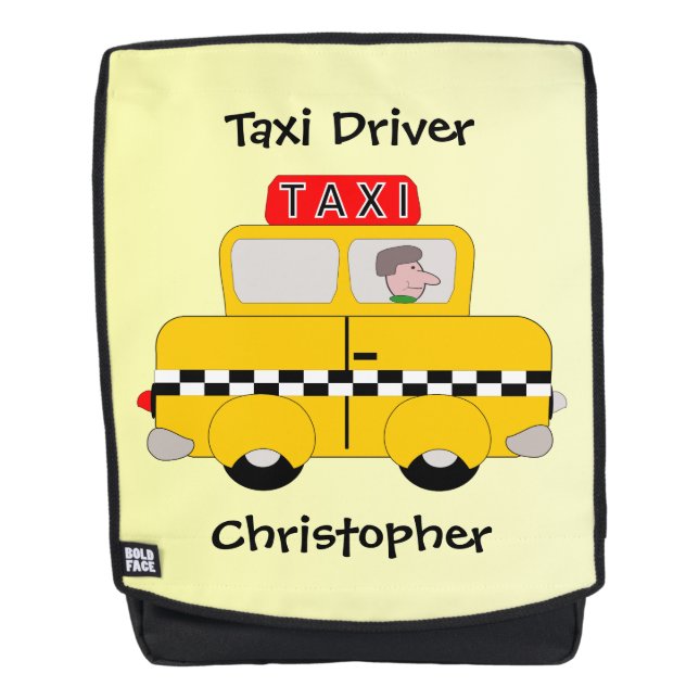 Yellow Taxi Design Rucksack (Vorderseite)