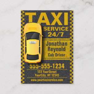 Yellow Taxi Service Cab Treiber Visitenkarte