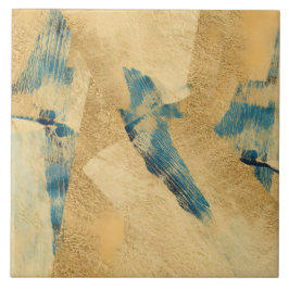 Yellow Teal Textured Ceramic Tile Fliese