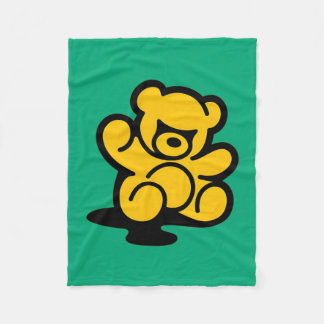 Yellow Teddy Trouble Fleecedecke