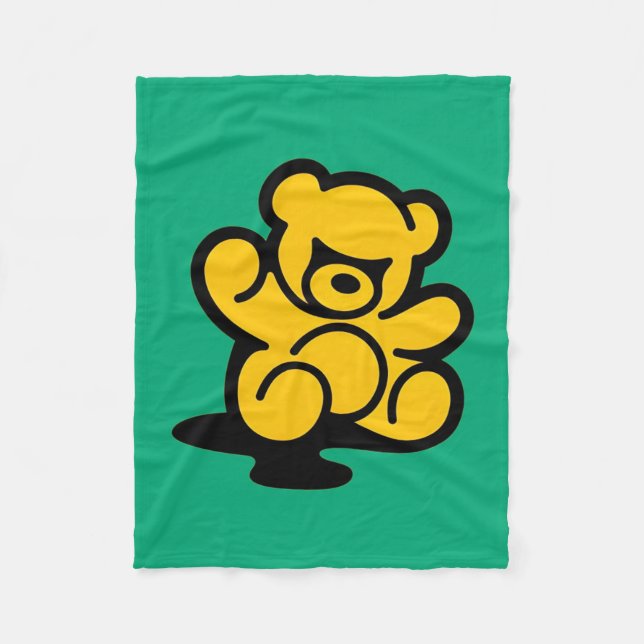 Yellow Teddy Trouble Fleecedecke (Vorderseite)
