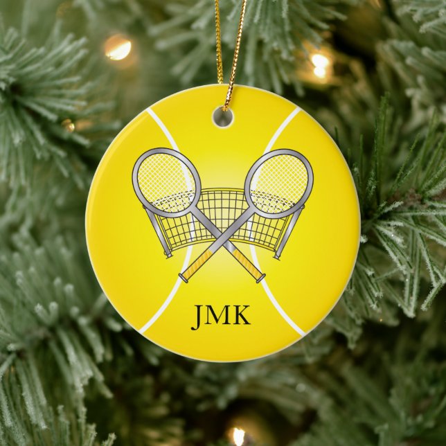Yellow Tennis Ball | DIY Name Keramik Ornament (Baum)