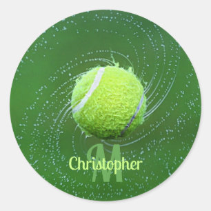 Yellow Tennis Ball Personalisiert Runder Aufkleber