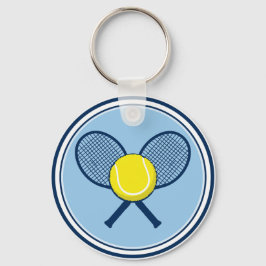 Yellow Tennis Ball Racket Keychain Schlüsselanhänger