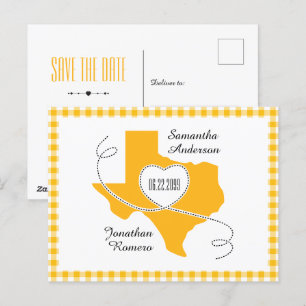 Yellow Texas Curling Ribbon Save the Date Postkarte