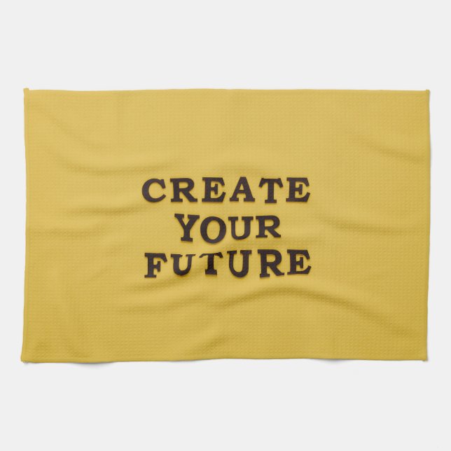 Yellow Text Kitchtuch Geschirrtuch (Horizontal)