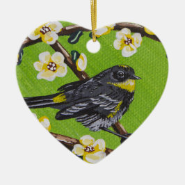 Yellow Throat Warbler ~ Spring Keramik Ornament