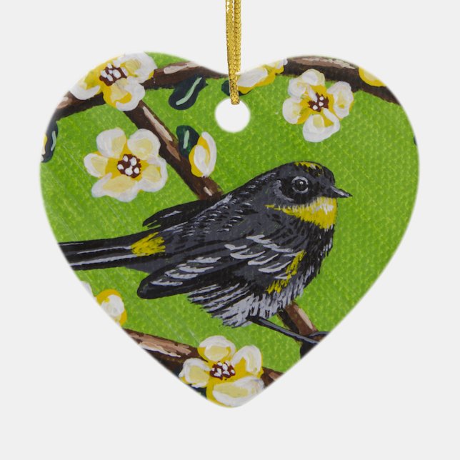Yellow Throat Warbler ~ Spring Keramik Ornament (Vorne)