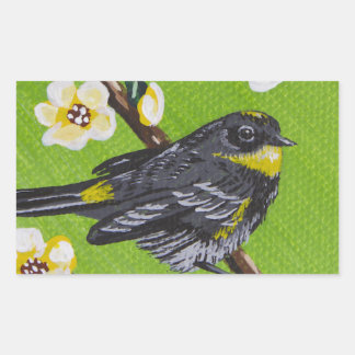 Yellow Throat Warbler ~ Spring Rechteckiger Aufkleber