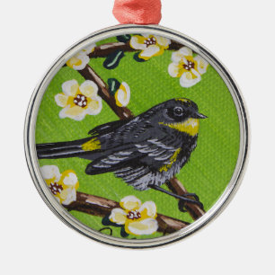 Yellow Throat Warbler ~ Spring Silbernes Ornament