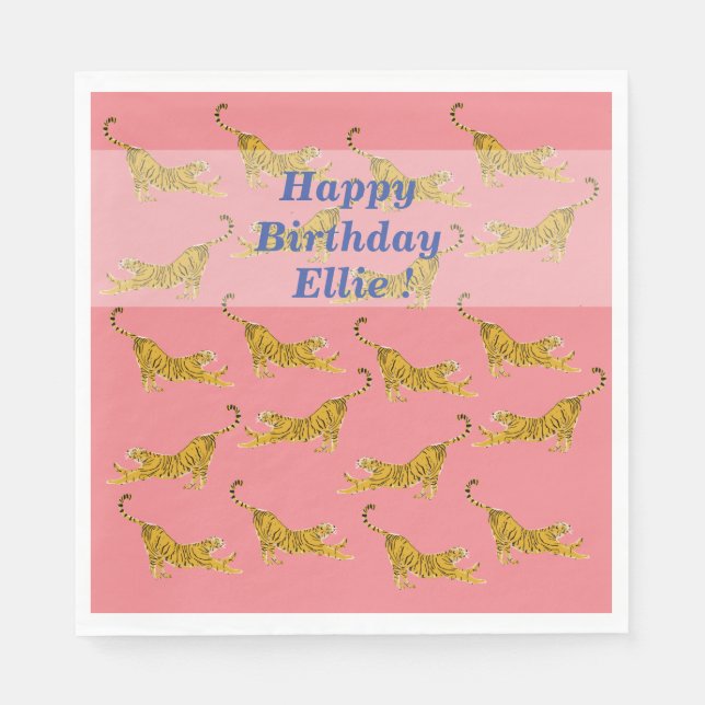 Yellow Tigers Art Napkins Serviette (Vorderseite)