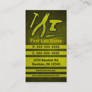 Yellow tools grönen benutzerdefinierte Visitenkart Visitenkarte