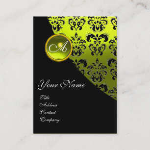 YELLOW TOPAZ DAMASK MONOGRAMM VISITENKARTE