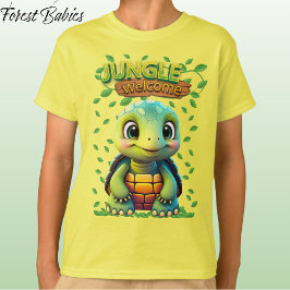 Yellow Tortoise Cute Turtle Animal Cartoon Graphic T-Shirt