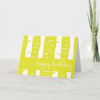 Yellow Tree Trunks Card Happy Birthday Card Karte