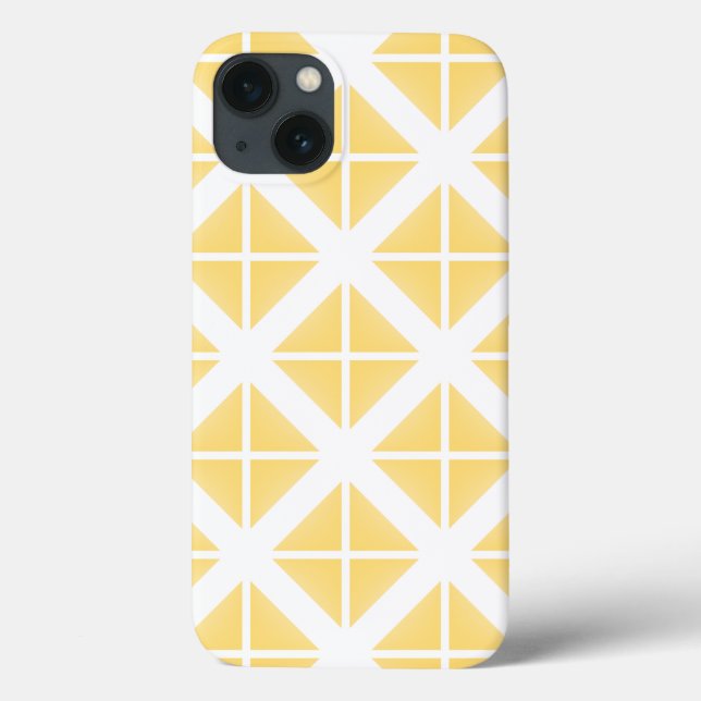 Yellow Trendy Triangle Pattern Case-Mate iPhone Hülle (Rückseite)