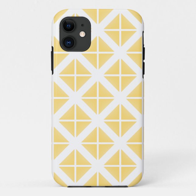 Yellow Trendy Triangle Pattern Case-Mate iPhone Hülle (Rückseite)
