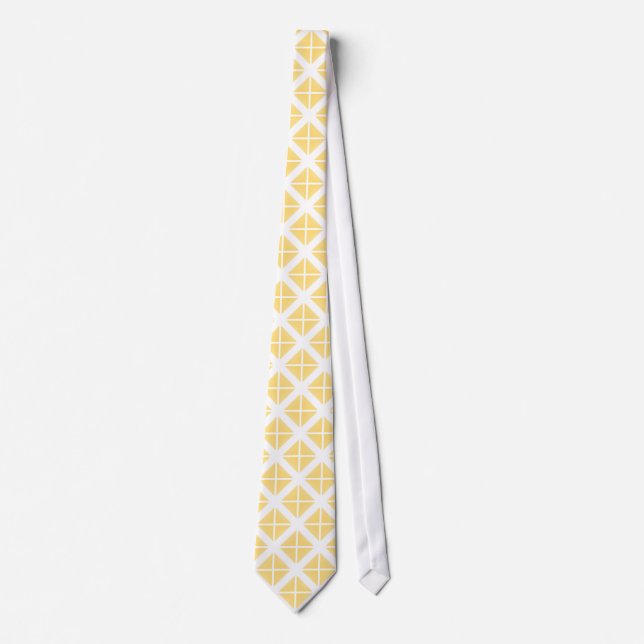 Yellow Trendy Triangle Pattern Krawatte (Vorderseite)