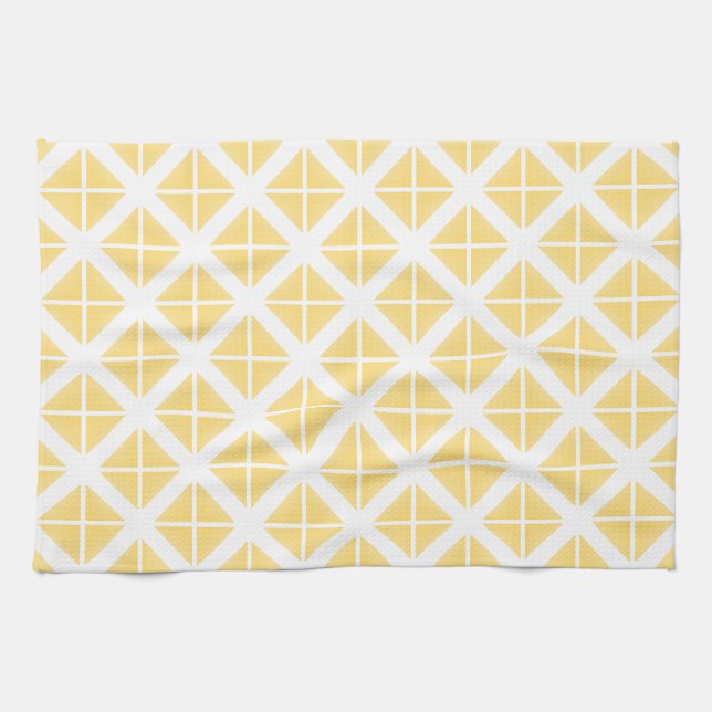 Yellow Trendy Triangle Pattern Küchentuch (Horizontal)