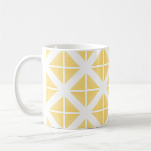 Yellow Trendy Triangle Pattern Tasse