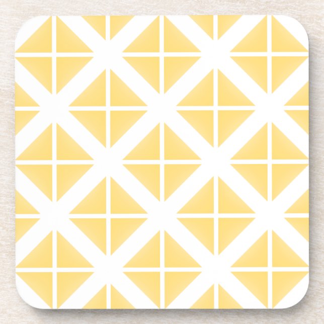 Yellow Trendy Triangle Pattern Untersetzer (Vorderseite)