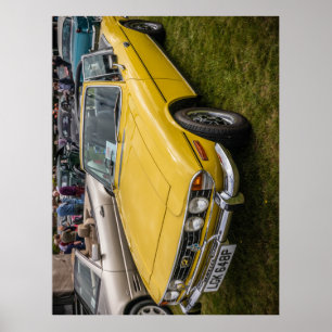 Yellow Triumph Stag Sportwagen Poster