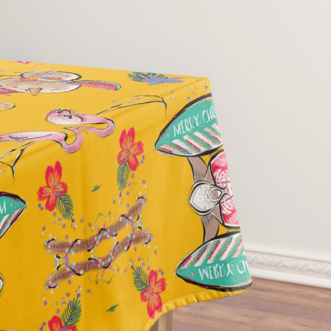 Yellow Tropical Hawaiian Santa Tischdecke (Beispiel)
