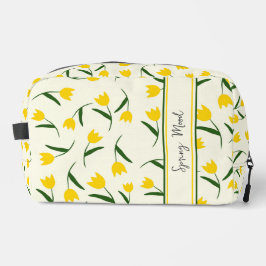 Yellow Tulip Pattern Waschbeutel