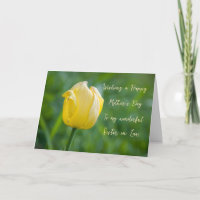 Yellow Tulip Sister in Law Happy Mother Day