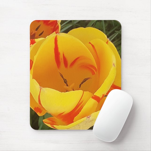 Yellow Tulips Mouse Mat Mousepad (Mit Mouse)
