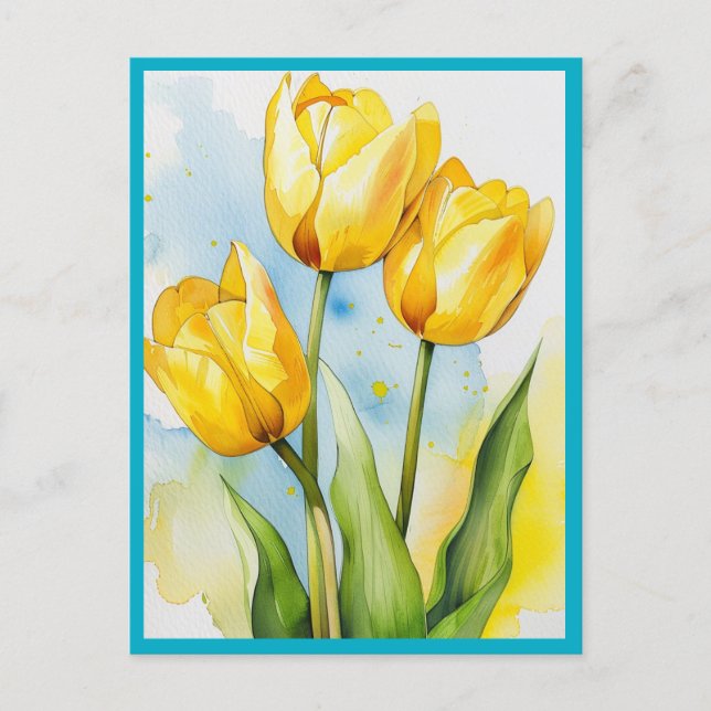 YELLOW TULIPS Postcard Postkarte (Vorderseite)