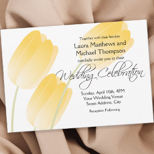 Yellow Tulips Spring Floral Wedding Einladung