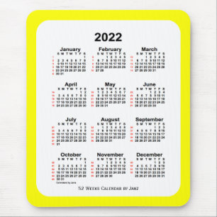 Yellow Two Tone 52 Week Calendar von Janz 2022 Mousepad